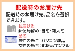 配送時お届け先、各種支払方法